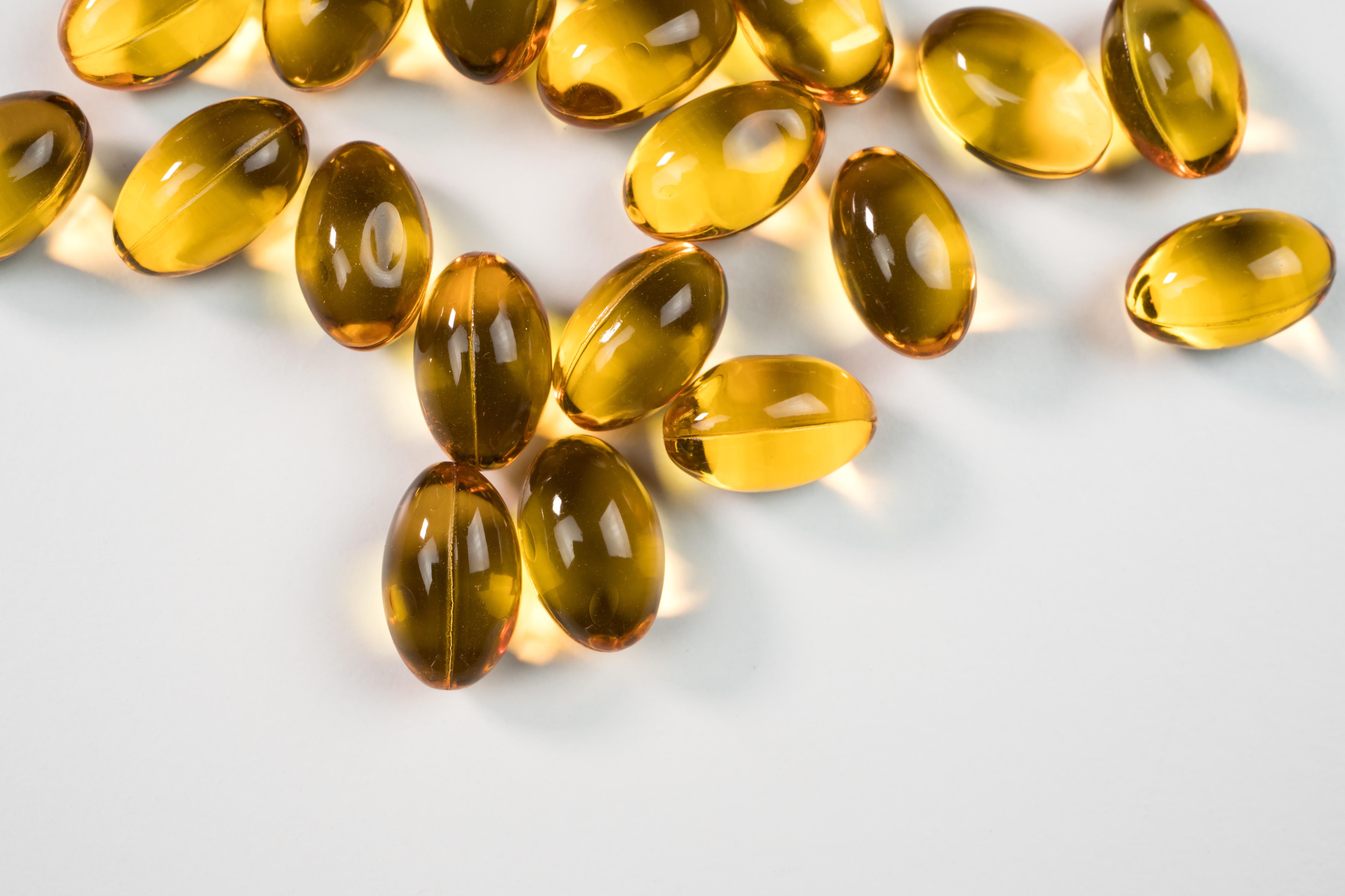 Softgels — Golden amber softgel capsules
